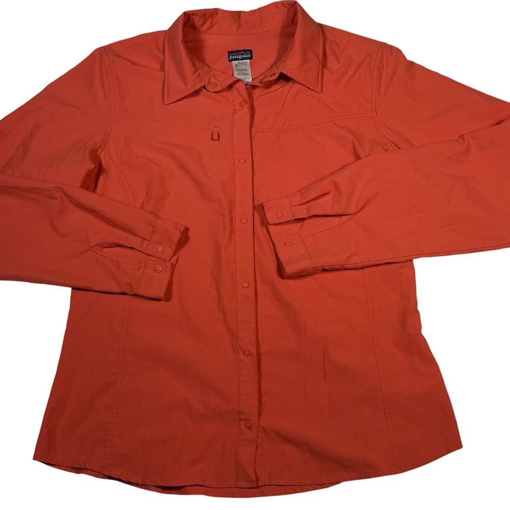 Patagonia Women's Sol Patrol Long Sleeve Button Up Shirt Sun Protection Size 10